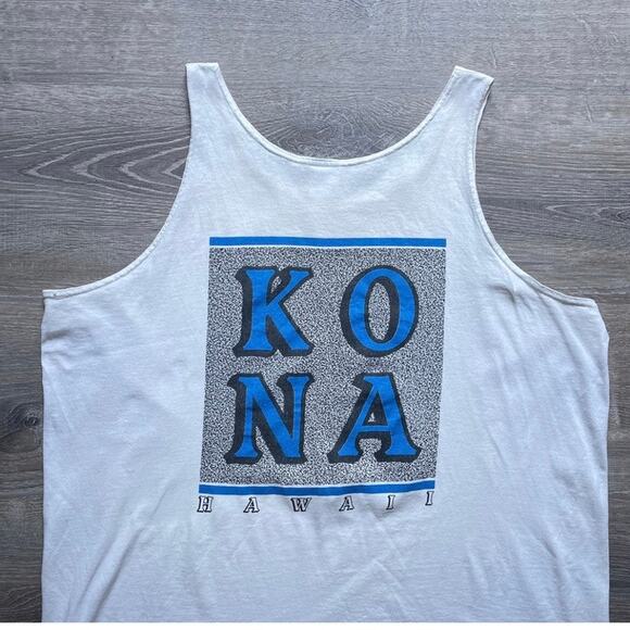 Vtg 90's KONA HAWAII Surf Tank Top Delta Cotton Sz XL Surfer Beach Sports Ocean - Picture 5 of 7